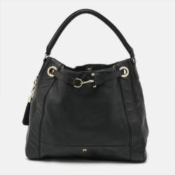مملوكة مسبقًا Aigner Cavallina Black Grained Leather Hobo