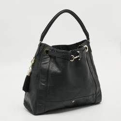 Pre Owned Aigner Cavallina Black Grained Leather Hobo