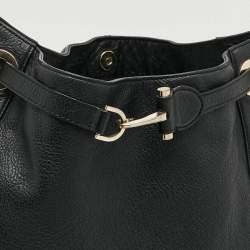 Pre Owned Aigner Cavallina Black Grained Leather Hobo