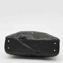 Pre Owned Aigner Cavallina Black Grained Leather Hobo