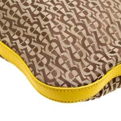 Pre Owned Aigner Beige/Yellow Signature Canvas Crossbody Bag