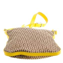 Pre Owned Aigner Beige/Yellow Signature Canvas Crossbody Bag