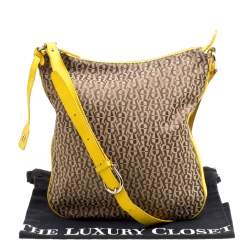 Pre Owned Aigner Beige/Yellow Signature Canvas Crossbody Bag