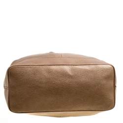 Pre Owned Aigner Metallic Brown Pebbled Leather Logo Tote