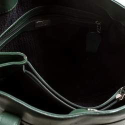 Pre Owned Aigner Green Leather Tote