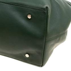 Pre Owned Aigner Green Leather Tote
