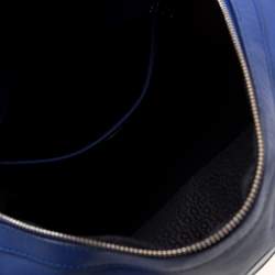 Pre Owned Aigner Blue Violet Leather Satchel