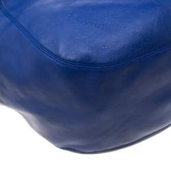 Pre Owned Aigner Blue Violet Leather Satchel