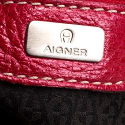 Aigner Red Leather Tassels Hobo 