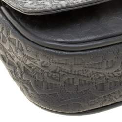 Pre Owned Aigner Grey Leather Chain Crossbody Bag