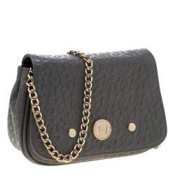Pre Owned Aigner Grey Leather Chain Crossbody Bag