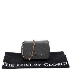 Pre Owned Aigner Grey Leather Chain Crossbody Bag