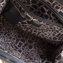 Pre Owned Aigner Black Leather Hyde Park Frame Satchel