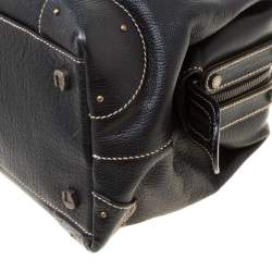 Pre Owned Aigner Black Leather Hyde Park Frame Satchel