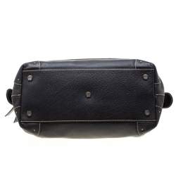 Pre Owned Aigner Black Leather Hyde Park Frame Satchel