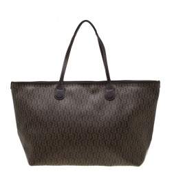 Pre Owned Aigner Beige/Brown Signature Coated Canvas Shopper Tote