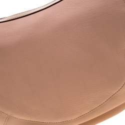 Pre Owned Aigner Pink/Brown Leather Logo Buckle Hobo