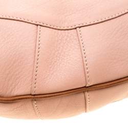 Pre Owned Aigner Pink/Brown Leather Logo Buckle Hobo