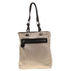 Aigner Beige/Black Signature Fabric Tote