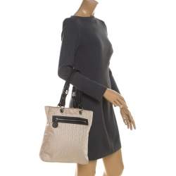 Aigner Beige/Black Signature Fabric Tote