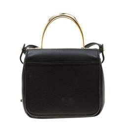 Pre Owned Aigner Black Leather Genoveva Top Handle Bag