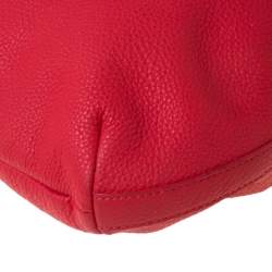 Pre Owned Aigner Pink Leather Top Zip Hobo