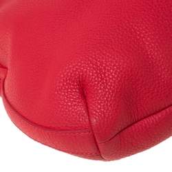 Pre Owned Aigner Pink Leather Top Zip Hobo