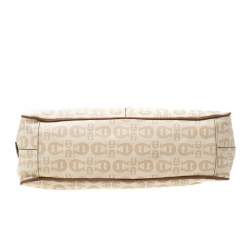 Pre Owned Aigner Beige/Brown Signature Coated Canvas and Leather Belted Tote