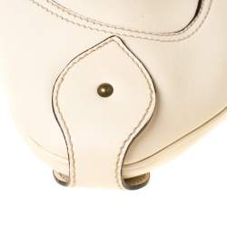 Pre Owned Aigner Cream Leather Shoulder Bag