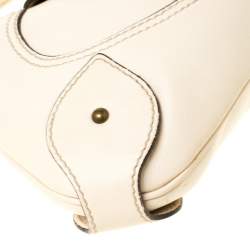 Pre Owned Aigner Cream Leather Shoulder Bag