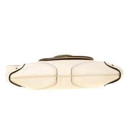 Pre Owned Aigner Cream Leather Shoulder Bag