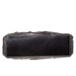 Pre Owned Aigner Metallic Grey Leather Shoulder Bag