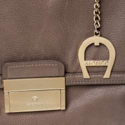 Aigner Light Brown Leather Top Handle Bag