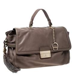 Aigner Light Brown Leather Top Handle Bag