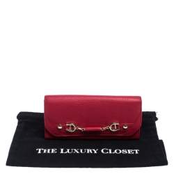 Pre Owned Aigner Red Leather Continental Wallet