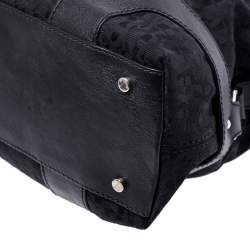 Pre Owned Aigner Black Monogram Canvas and Leather Hobo