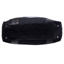 Pre Owned Aigner Black Monogram Canvas and Leather Hobo