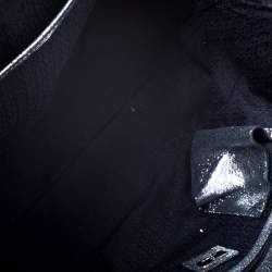 Pre Owned Aigner Metallic Silver  Faux Leather Studded Satchel