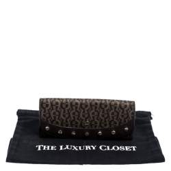 Pre Owned Aigner Brown Signature Coated Canvas Continental Wallet