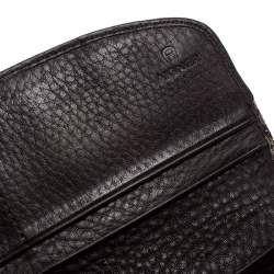 Pre Owned Aigner Brown Signature Coated Canvas Continental Wallet