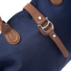 Pre Owned Aigner Navy Blue Nylon Piccolina Tote