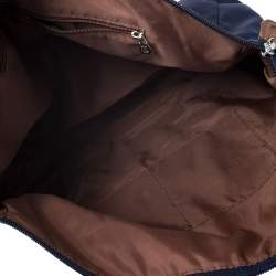 Pre Owned Aigner Navy Blue Nylon Piccolina Tote