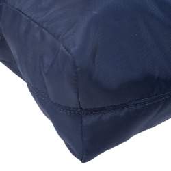 Pre Owned Aigner Navy Blue Nylon Piccolina Tote