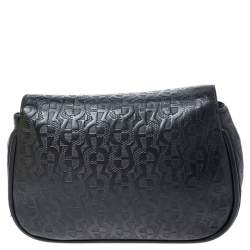 Pre Owned Aigner Black Leather Chain Crossbody Bag