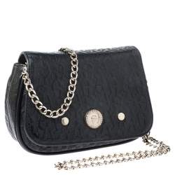 Pre Owned Aigner Black Leather Chain Crossbody Bag