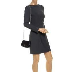 Pre Owned Aigner Black Leather Chain Crossbody Bag