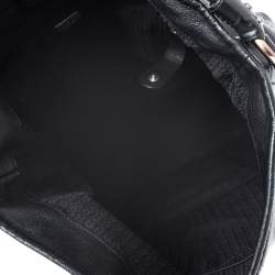 Pre Owned Aigner Black Monogram Leather Hobo