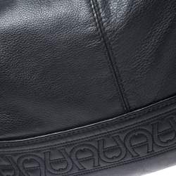Pre Owned Aigner Black Monogram Leather Hobo