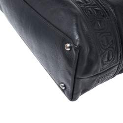 Pre Owned Aigner Black Monogram Leather Hobo