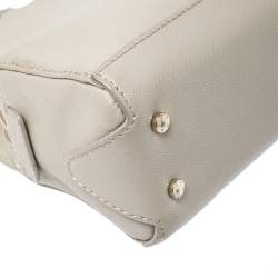 Pre Owned Aigner Beige Leather Small Satchel